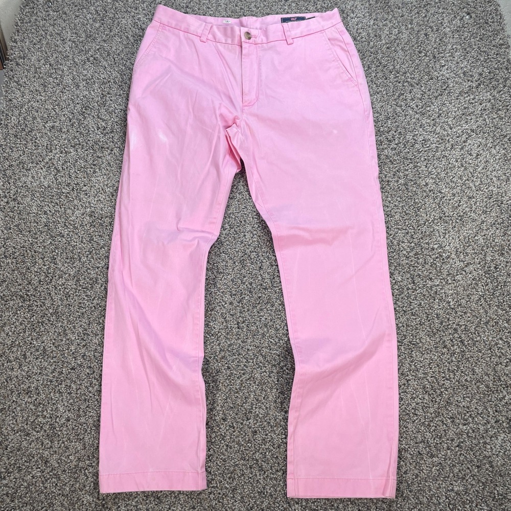 Vineyard Vines Men's 34x32 Chino Pants Jeans Pink Breaker Cotton Stretch Preppy